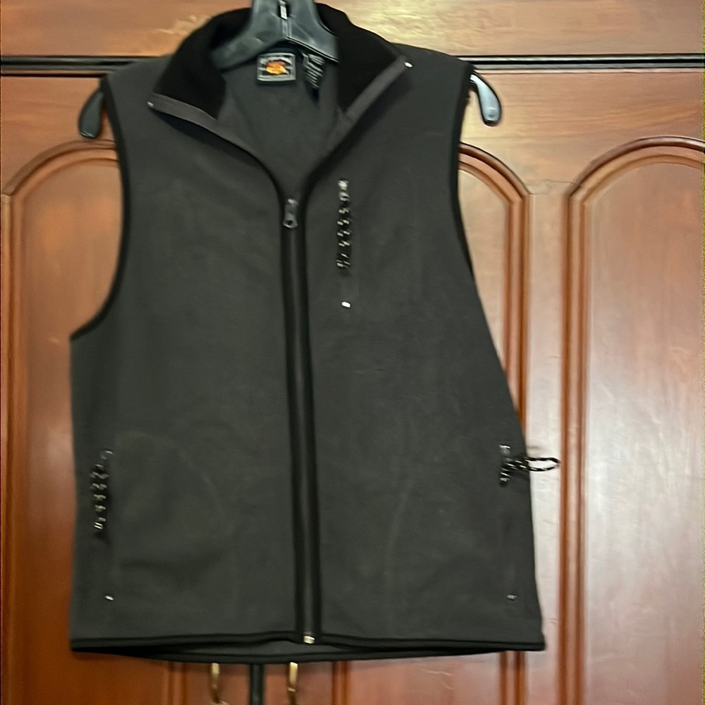Vintage Route 66 Gray With Black Trim Full Zipper Vest Size Medium